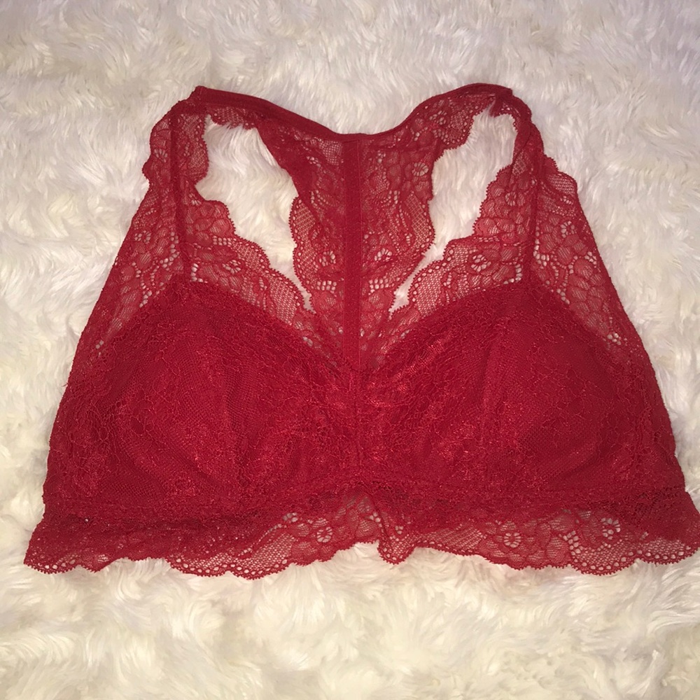 Red lace bralette